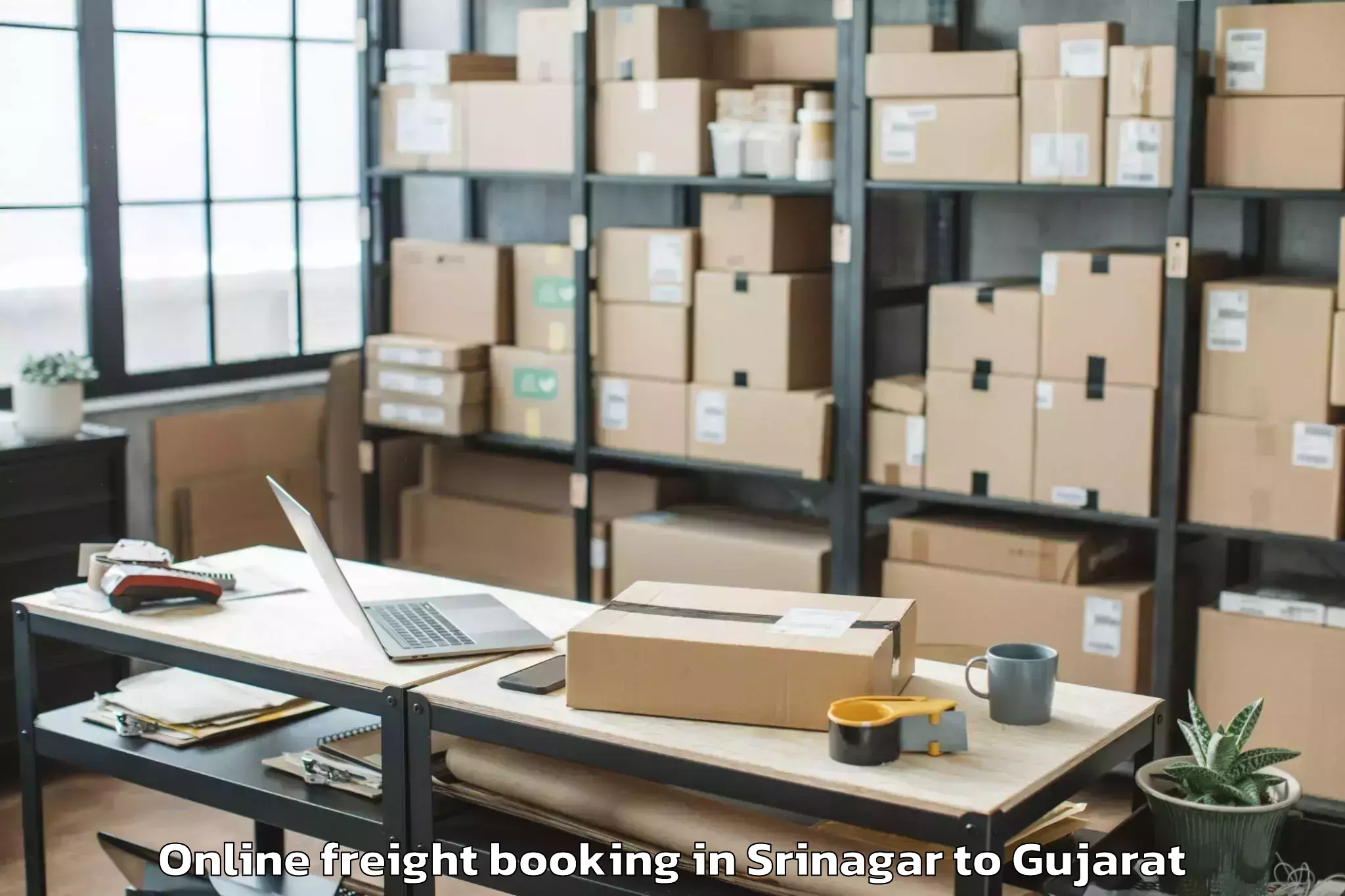 Top Srinagar to Gandhi Nagar Online Freight Booking Available